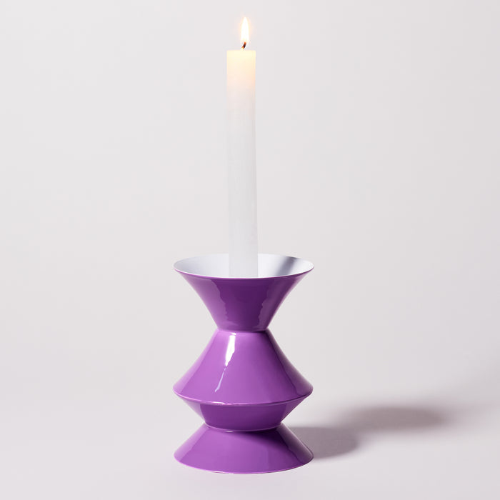 Enamel Coated Candleholder - Violet