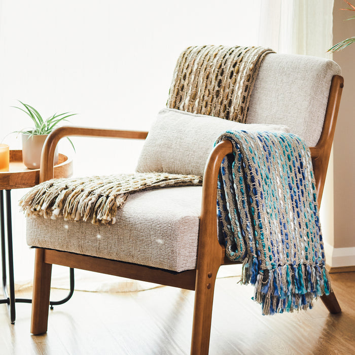 Handwoven Throw - Beige / Browns