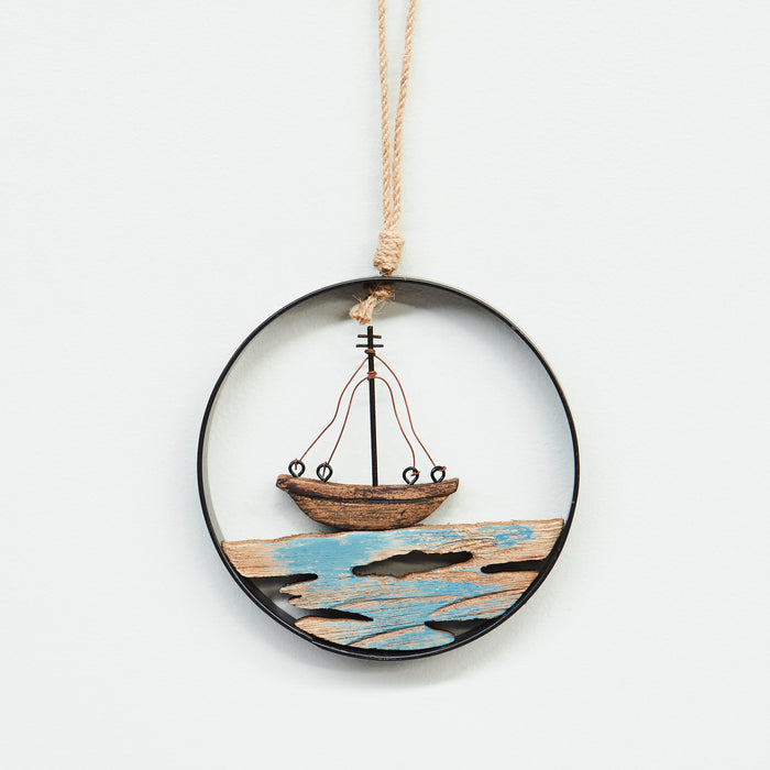 Small Boat in Metal Ring