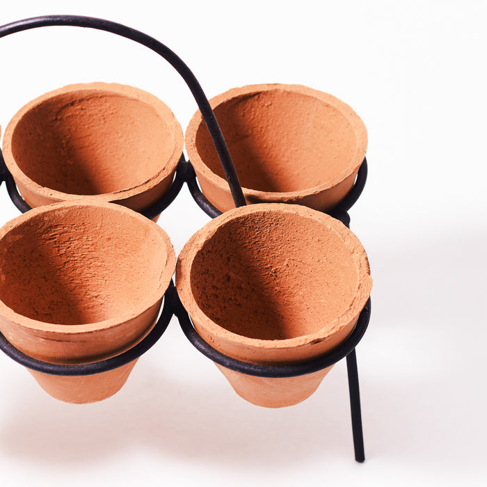 Set of Six Clay Cups