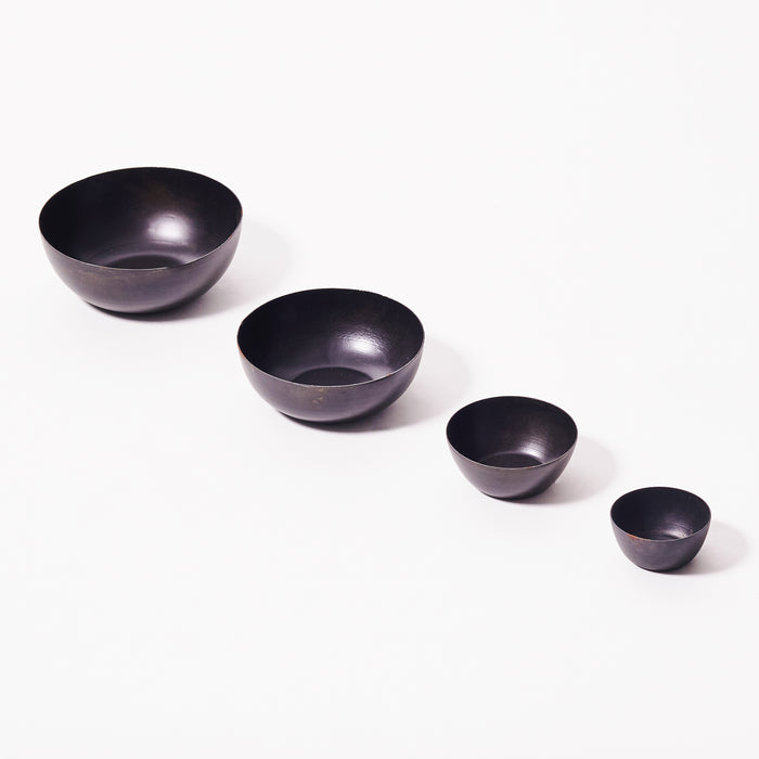 Set of 4 Mini Bowls-Burnished Black