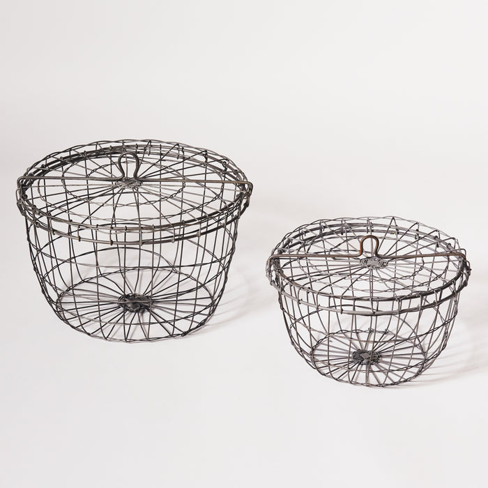 S/2 Sm. Rnd Lidded Harvest Baskets