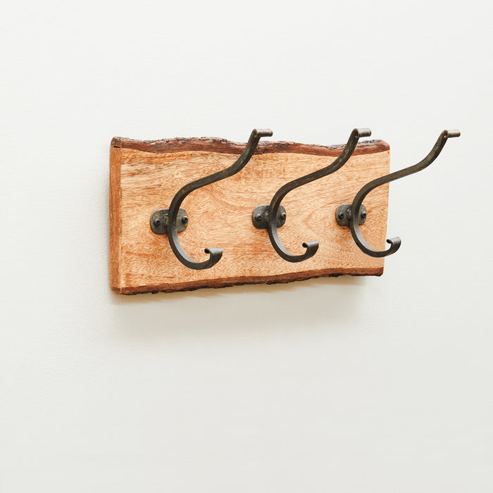 3 Hook Wooden Coat Hanger