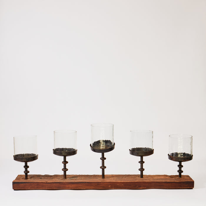 Long 5 Part Table Candleholder