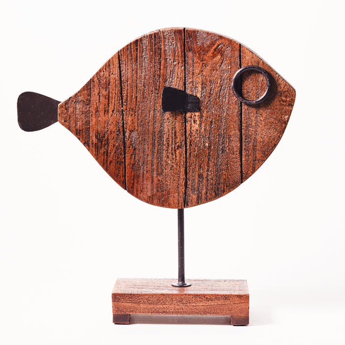 Large Rounded Fish on Plinth