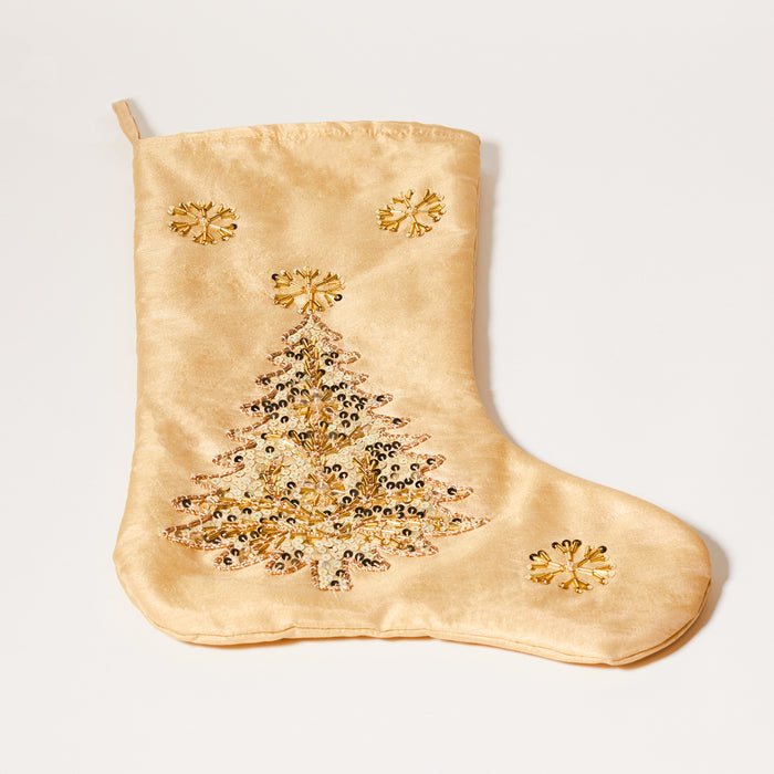 Embroided Stocking - Gold / Gold