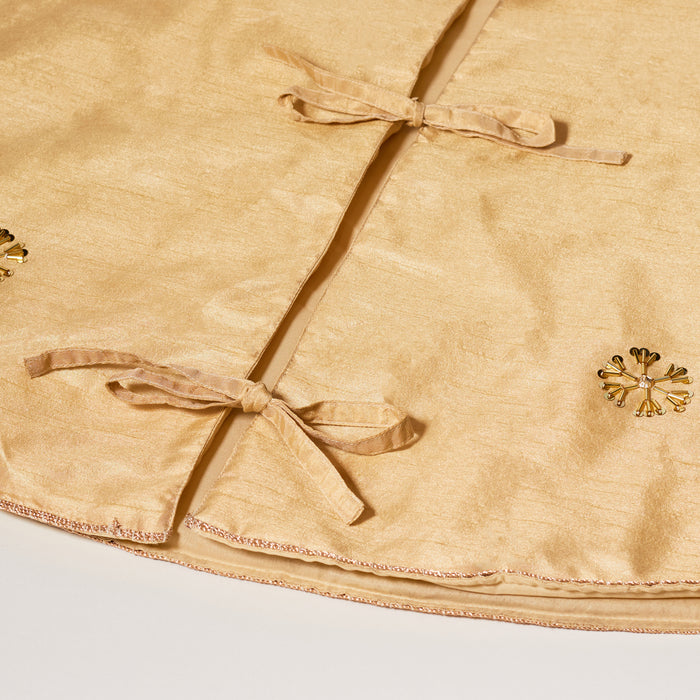 Embroided Tree Skirt - Gold / Gold