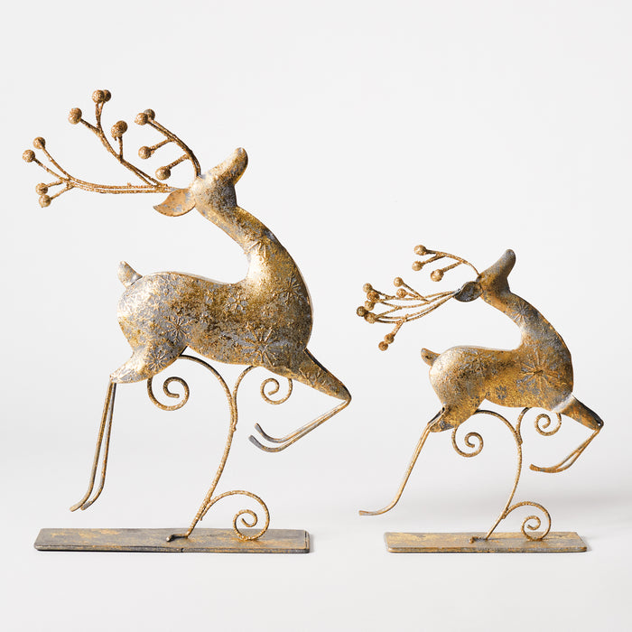 Large Prancing Reindeer on Plinth