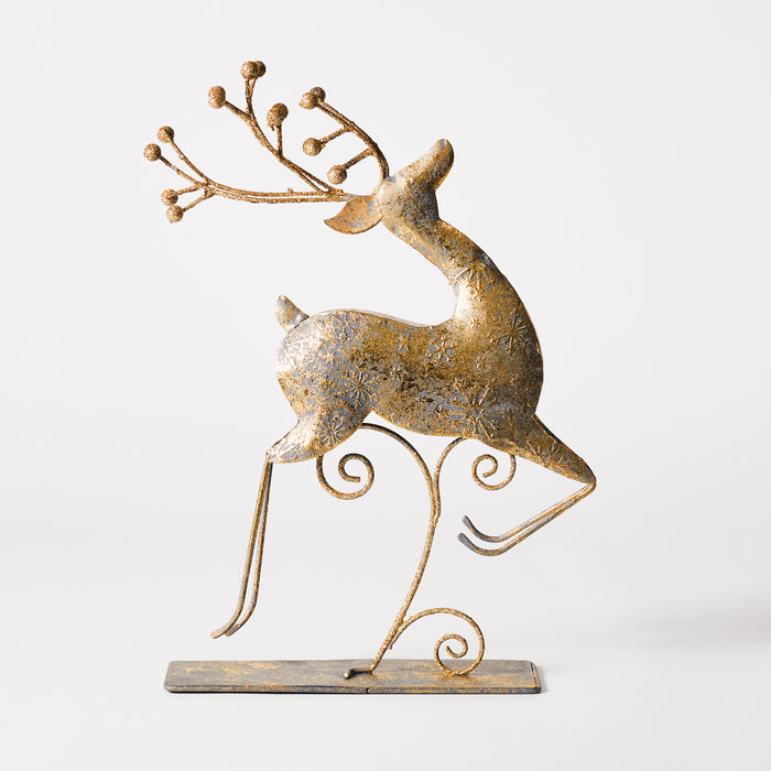 Large Prancing Reindeer on Plinth