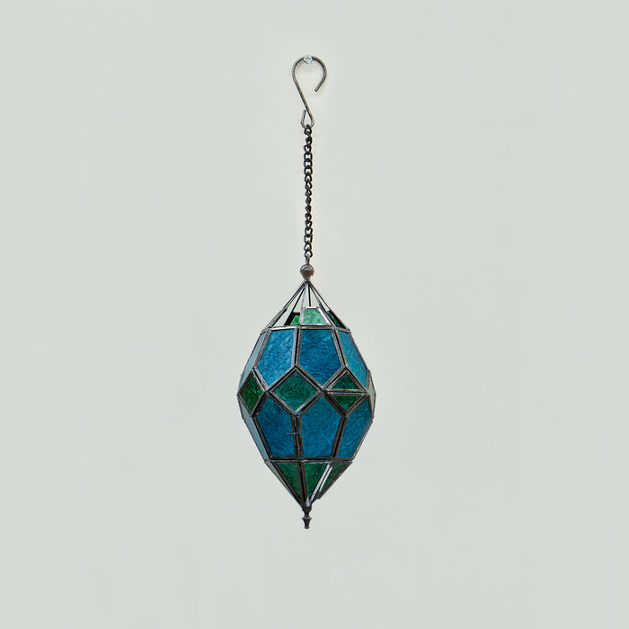 Sm.Hanging Lantern-Green/Turquoise