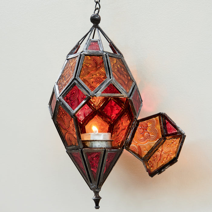 Sm.Hanging Lantern - Orange/Ochre