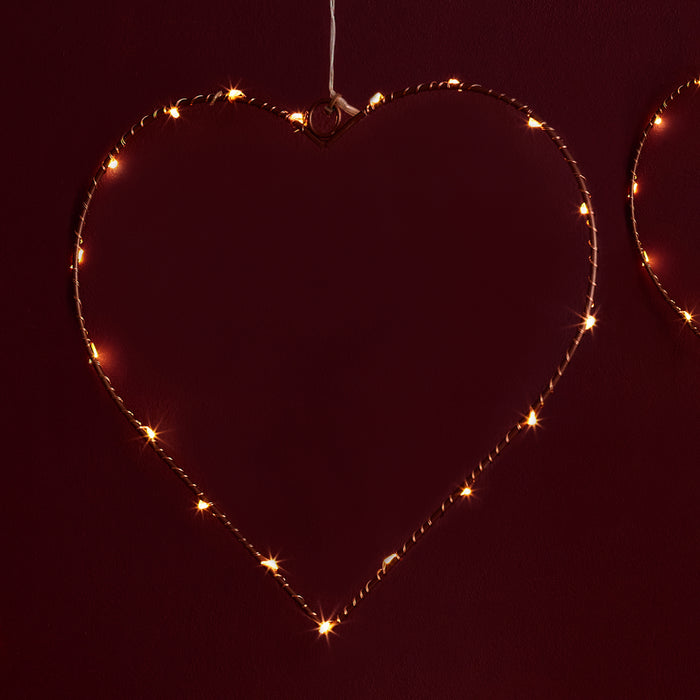 Large Heart with 24 Lights - Copper