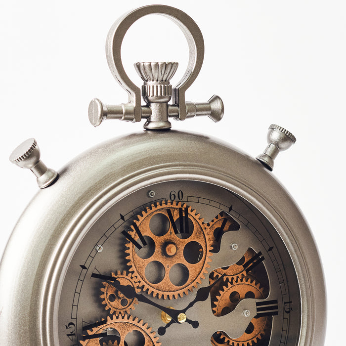 Silver Pocket Watch Table Clock