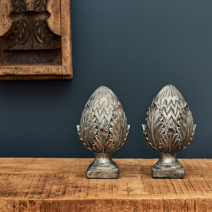 Pair Artichoke Decs - Dist.Silver