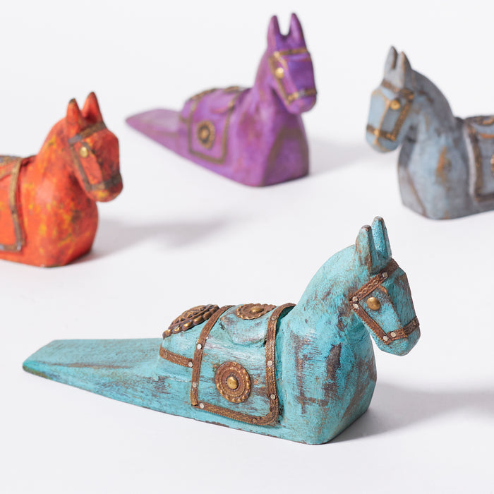 Set of 4 Assorted Horse Doorstops