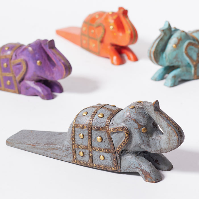 Set of 4 Ass.Elephant Doorstops