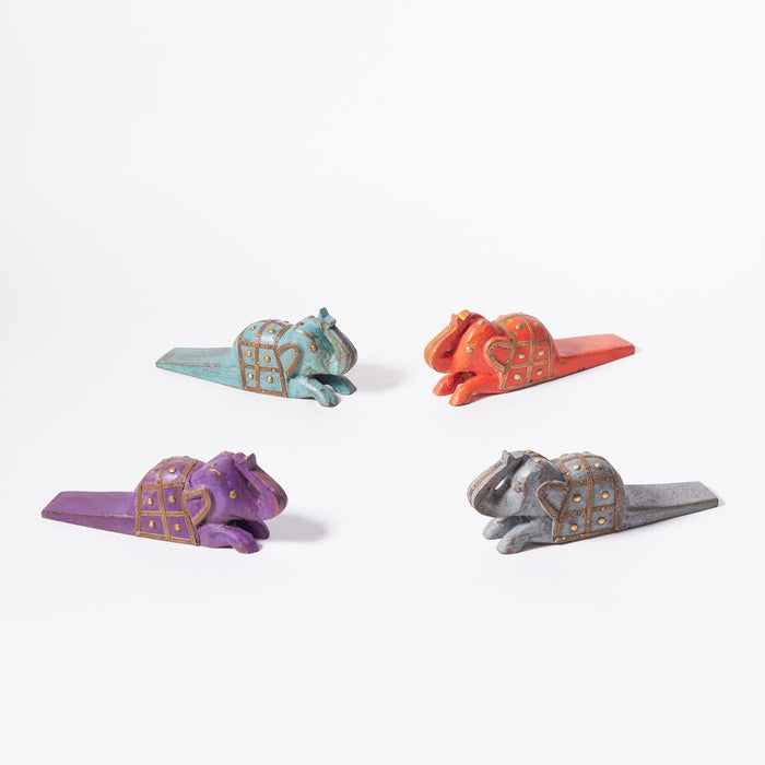 Set of 4 Ass.Elephant Doorstops