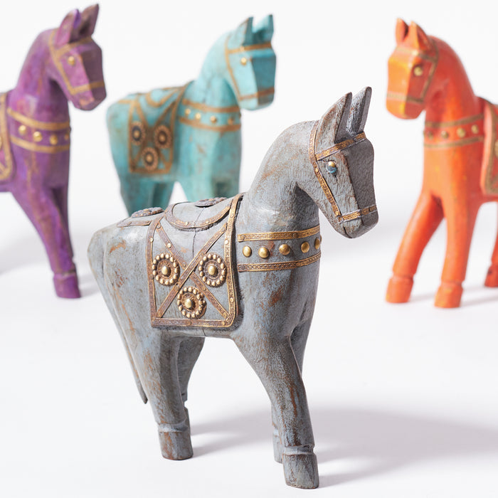 Set of 4 Assorted Standing Horses