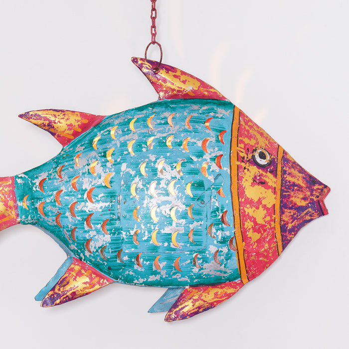 Giant Fish Lantern-Silver / Fuchsia