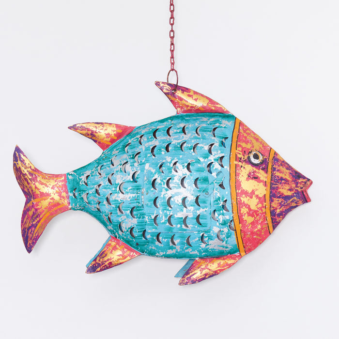 Giant Fish Lantern-Silver / Fuchsia