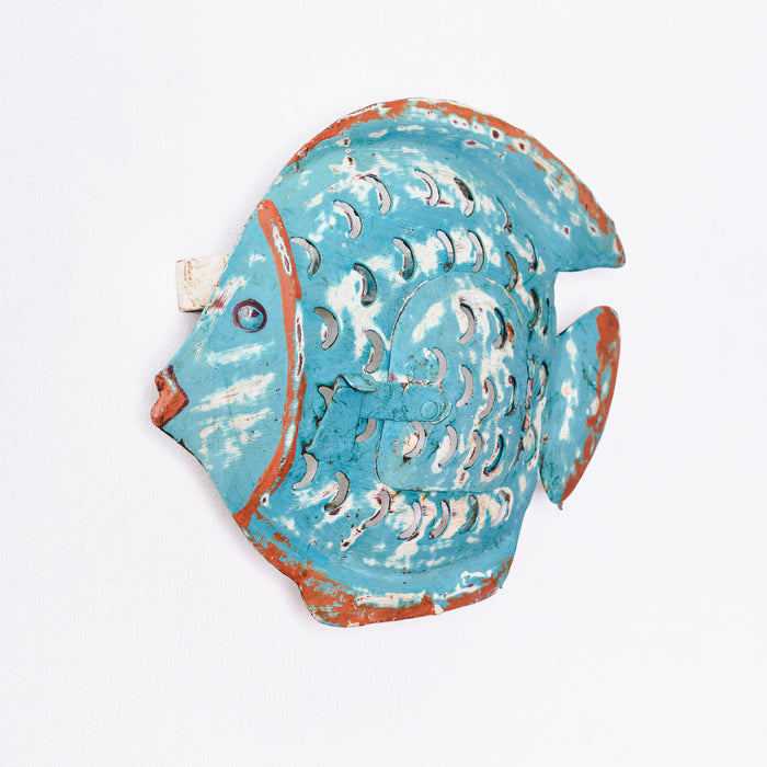 Small Wall Fish Lantern - Turquoise