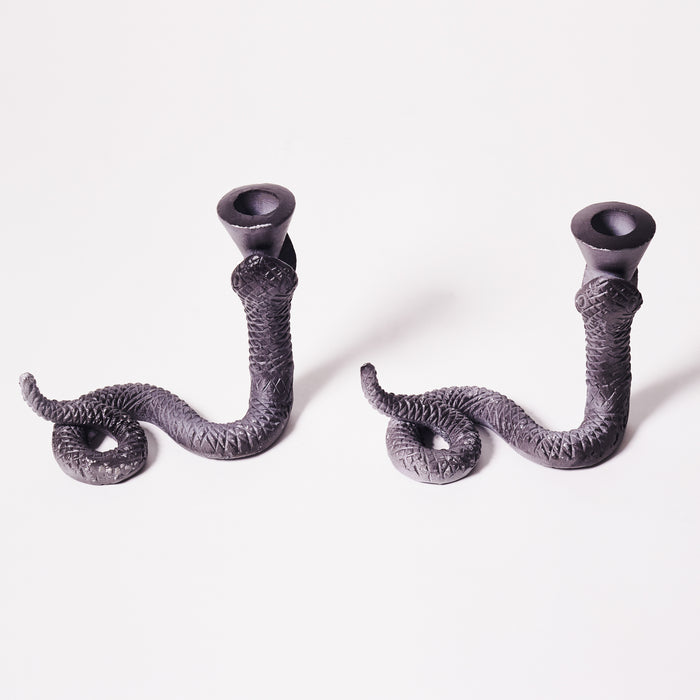 Set of Two Snake Table Candlesticks
