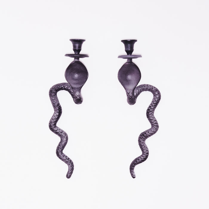 Set of Two Snake Wall Candlesticks
