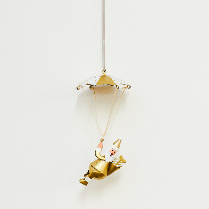 Gold Santa Parachute Spring Hanger