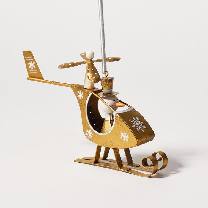 Gold Snowman Helicopter Hanger