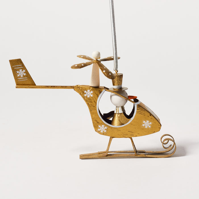 Gold Snowman Helicopter Hanger