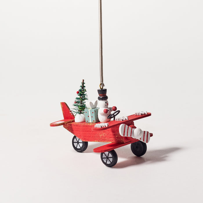Sm.Plane / Snowman Hanger- Red