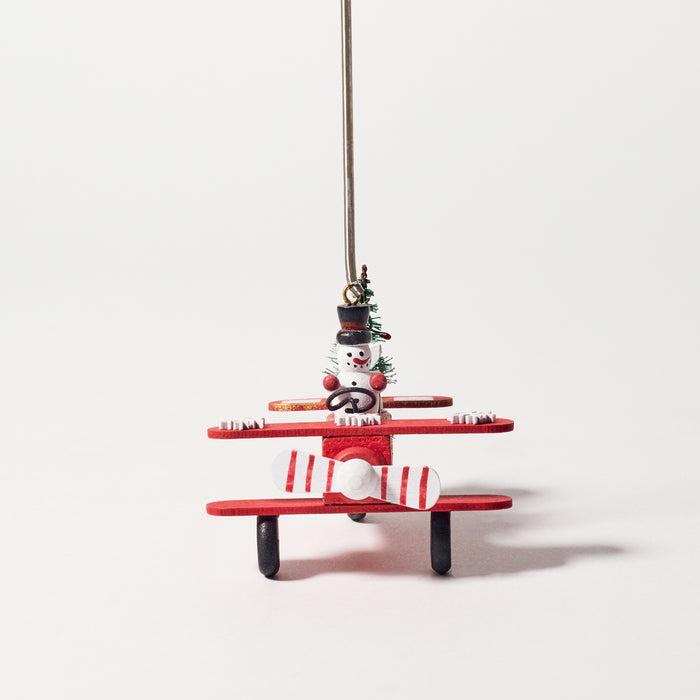 Sm.Plane / Snowman Hanger- Red