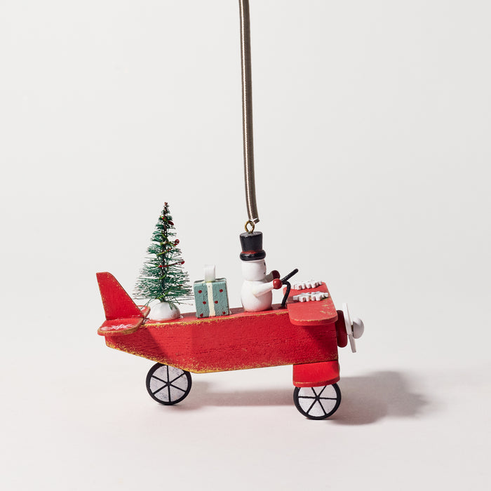 Md.Plane / Snowman Hanger- Red