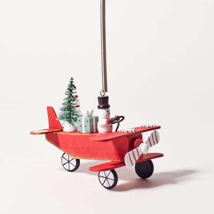 Md.Plane / Snowman Hanger- Red