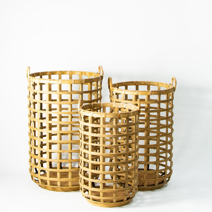 Set of Three Two Handled Baskets