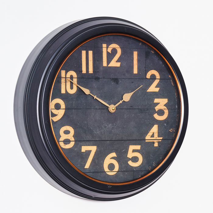 Black Cased Clock with Gold Details