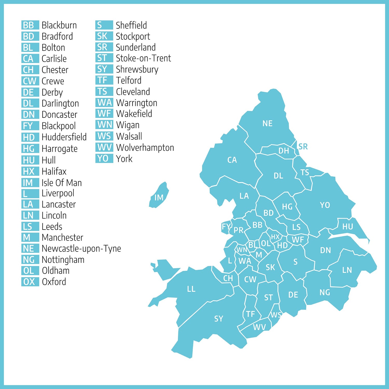 The North, West Midlands, North Wales and Cumbria