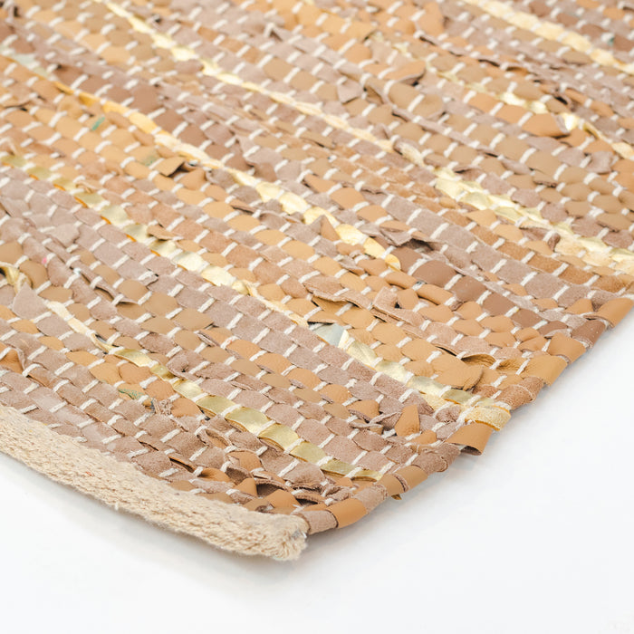 Small Leather Rug - Gold Detail