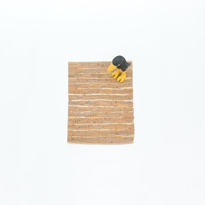 Small Leather Rug - Gold Detail