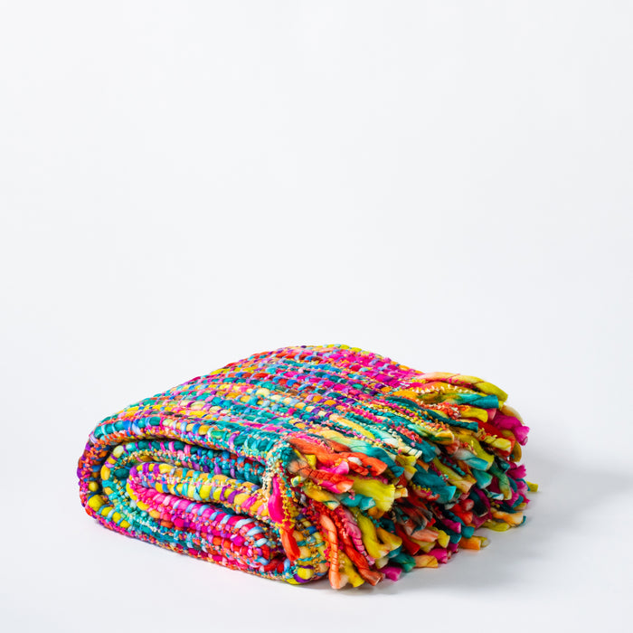 Handwoven Throw - Multi Rainbow