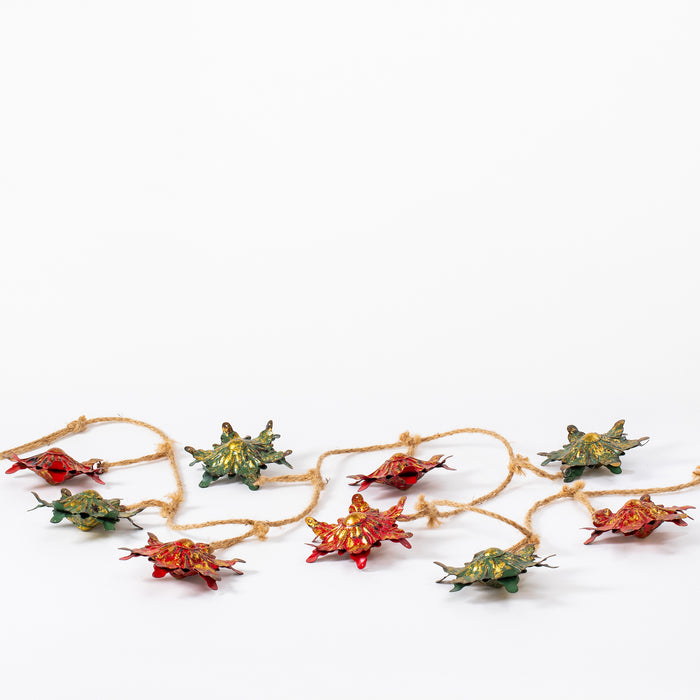 Garland of 9 Red and Green Stars