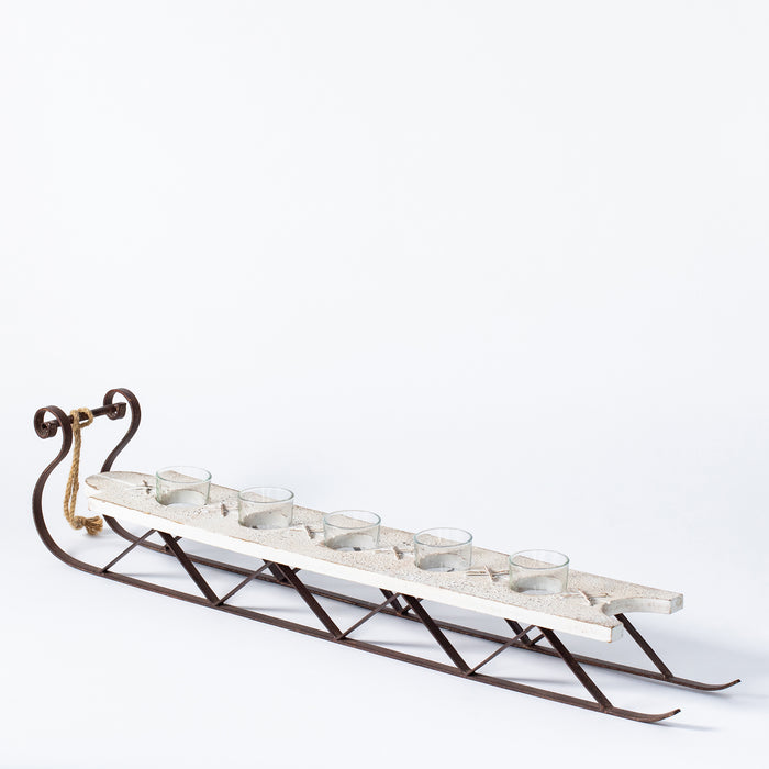 Sleigh with 5 Tealightholders