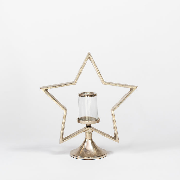 Sm.Star Candleholder - Raw Nickel