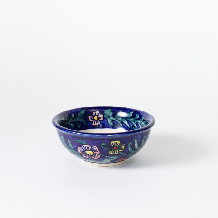 Small Round Bowl  - Floral Cobalt