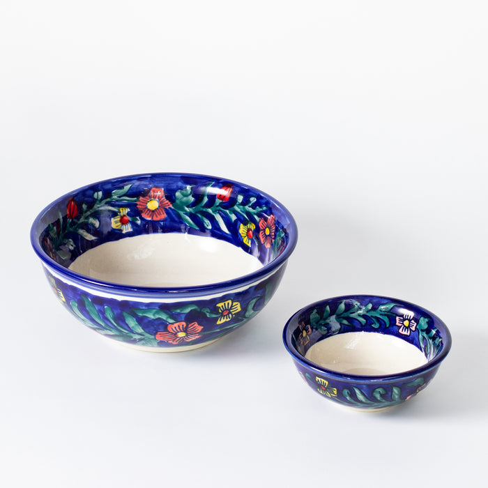 Small Round Bowl  - Floral Cobalt