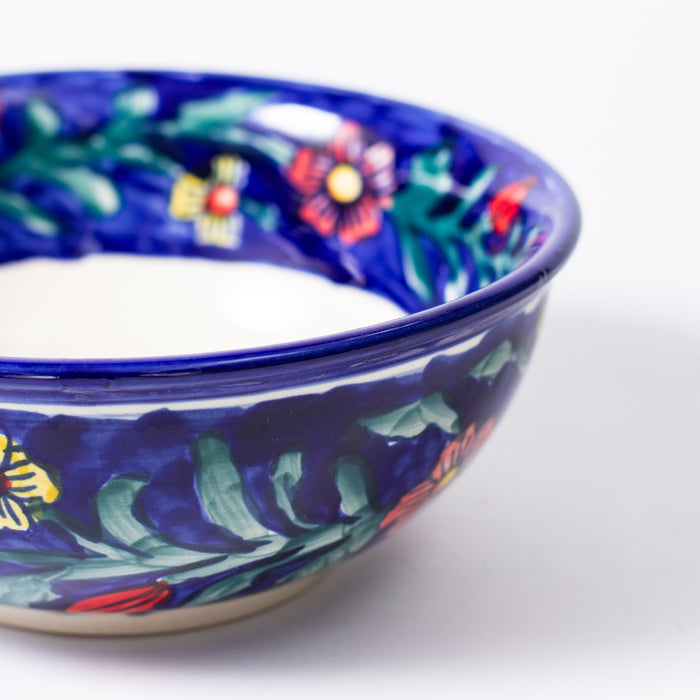 Small Round Bowl  - Floral Cobalt