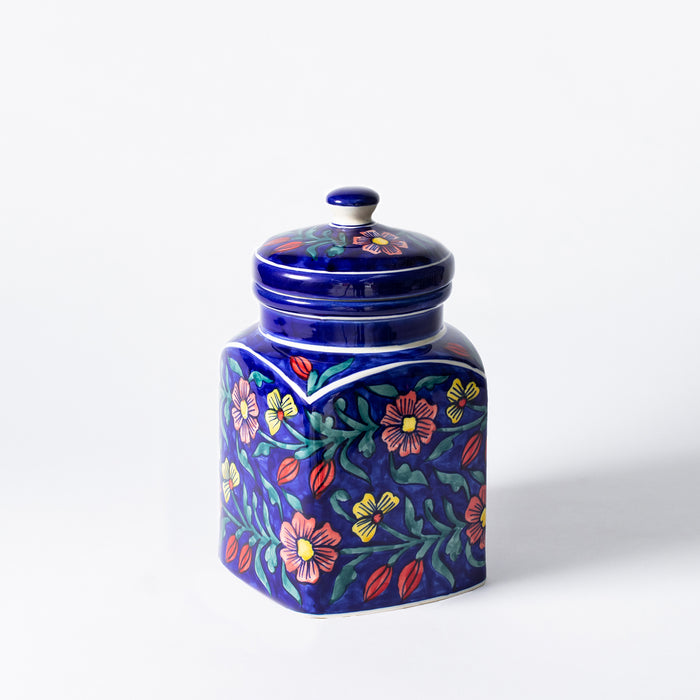 Small Storage Jar  - Floral Blue