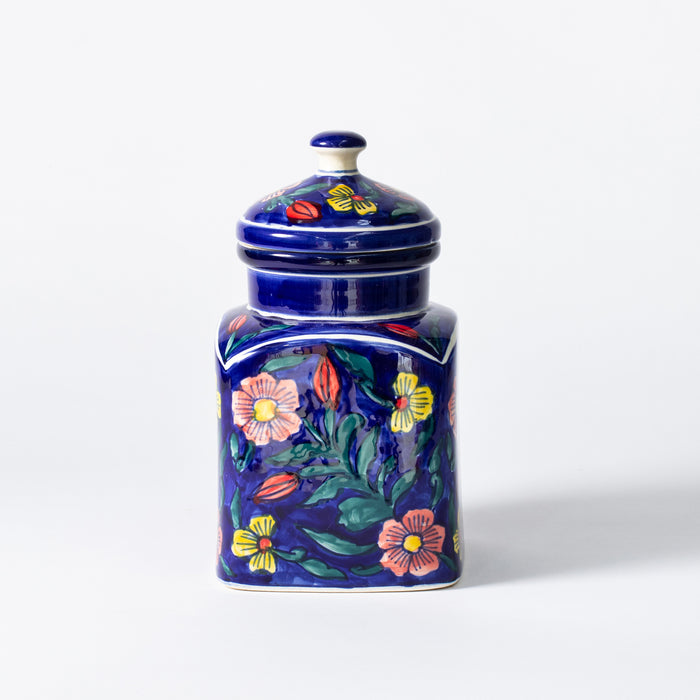 Small Storage Jar  - Floral Blue