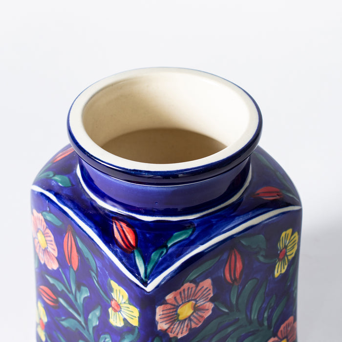 Large Storage Jar  - Floral Cobalt