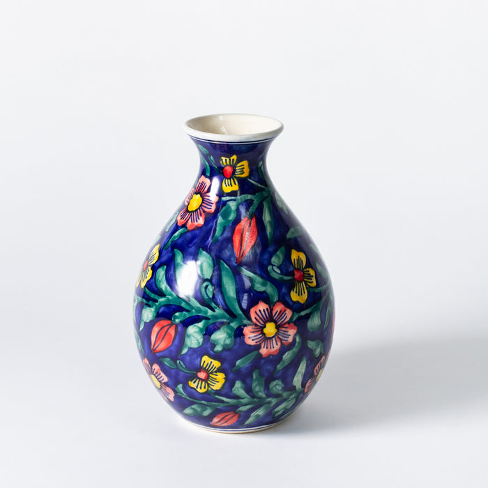 Small Vase  - Floral Cobalt